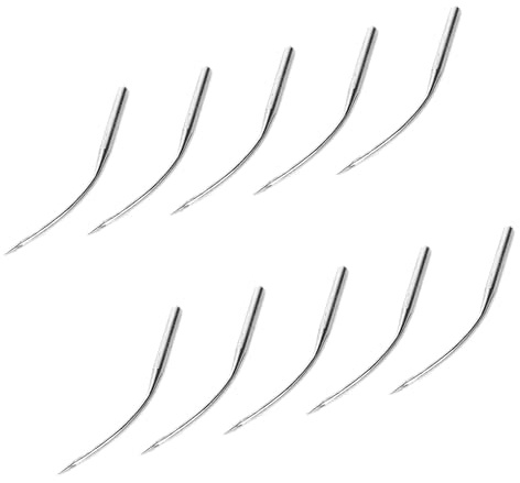 Ruimou 10Pcs Agujas Curvas Para Máquina De Coser Blindstitch LWX6T LWX2T 80/12 Agujas Para Máquinas De Pespunte Y Canteado Domésticas O Industriales Máquinas Portátiles De Pespunte