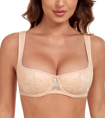 Lemorosy Soutien-Gorge Balconnet à Armatures Femme Push-up