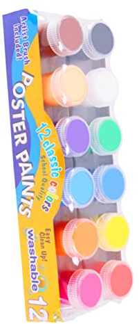 KONTONTY Colori per Pittura le Dita 13 Pezzi da 20ml, Lavabili, Bambini