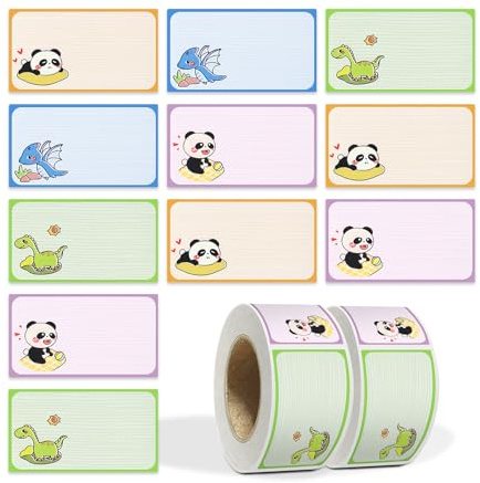 Solinorex 500 Pezzi Etichette Adesive Bambini Scuola - Etichette Scuola Elementare Asilo Scrivibili, Autoadesivo Etichette Adesive Colorate per Libri Quaderni Scatola di Conservazione