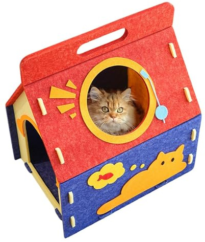 Casetta per gatti per interni – per animali domestici chiuso, per grotte con fori multipli | Comodo posto per dormire per gatti, cani, gattini, cuccioli | casa, camera da , soggiorno