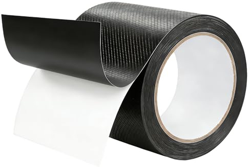 Fogbush Nastro adesivo nero, antiscivolo, nastro isolante, colla in gomma, striscia di presa, pattini antiscivolo, strumenti e gadget fai da te (nero, 5 cm x 5 m)