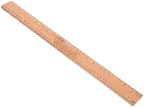 HINTRMENT Regla de Costura de Madera Natural 50 Cm Doble Escala para Sastre, Herramienta Portátil para Medición Precisa en Confección, Manualidades y Tejido