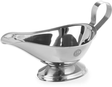 HENDI Salsiera, 230 ml, con base, contenitore ciotola piccolo per salsa, salsiera con beccuccio, 160x98x(H)90mm, acciaio inox