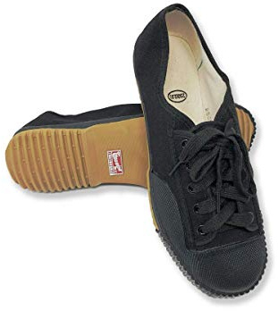 Warrior Canvas Shoes, Shaolin Kungfu Martial Arts Parkour Rubber Sole Sneakers for Men Women Kids (Pure Black, Men 9/ Woman 11 / EUR 42 / (260))