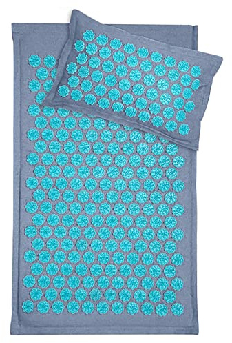 Tapis Accupressure Fleur - Tapis D'acupression Dos Bio Kit, Tapis Acupuncture Sciatique Magnetisme, Coussin Acupression D'acupression Nuque, Tapis Massage Acupression Jambes Naturel Lin