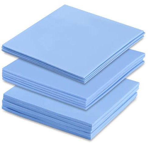 VooGenzek 15 Stücke 50 x 50 mm Wärmeleitende Silikonpads Dicke 0.5/1/1.5mm mit 6.0 W/mk Wärmeleitfähigkeit, Wiederverwendbar Wärmeleitend Silikon Pad, für SSD-CPU-GPU-LED-IC-Chipsatzkühlung