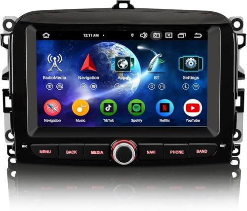 Erisin 7 Pulgadas 8 Núcleos 4GB RAM+64GB ROM Android 16 GPS Navegación Estéreo de Automóvil para Fiat 500L 2012-2017 IPS Pantalla táctil Soporte CarPlay Android Auto DSP Bluetooth 5.0 WiFi Dab+USB