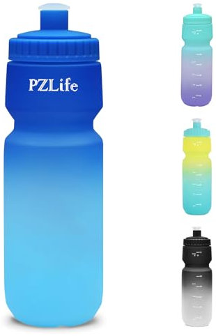 PZLife Cykelvattenflaskor, 24 oz cykelvattenflaska – lätt att klämma, med draglock, läckagesäker, BPA-fri återanvändbar sportflaska för cykling, löpning, vandring etc