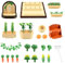 24 Pcs Miniatur Garten Spielzeug Gemüse Zubehör 1:12 Miniatur Garten Zubehör Garten Gemüsebeet Miniatur Puppenhaus mit Möbeln Mit Hacke, Blumentopf Für Outdoor-Gartendekoration Puppenhaus Dekoration