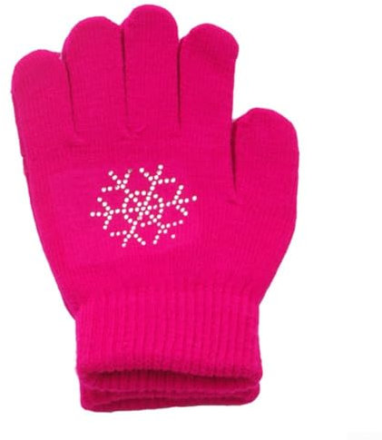 ZYWUOY Winter-Handschuhe für Kinder, rutschfeste Baumwollhandschuhe mit Griff für Eissport (S, Rosa)