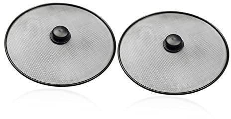 TOPBATHY 2piezas Tapas Antisalpicaduras para Sartén Protector contra Salpicaduras De Grasa Filtro Antigrasa para Cocinar Tapa De Repuesto para Olla De Acero Inoxidable Sartén De Cocina