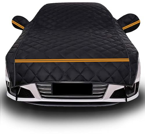 Halvgarage bilskydd för Audi R8, halvt bilskydd allväder skydd med krokar och remmar, vattentätt dammsäkert solskydd väderbeständig