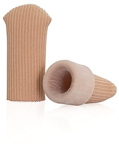 Silikon Zehenschutz mit Kappe | HOCHWERTIGE Qualität | Zehenkappen | Druckschutz | Zehen | Schutz | Kissen | 2er Pack (L)