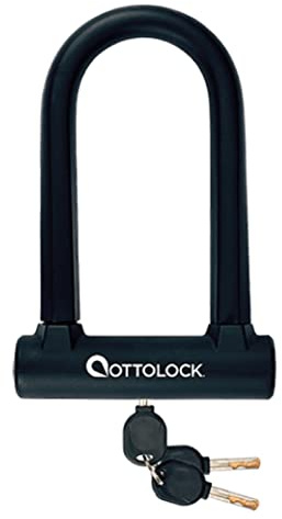 OTTOLOCK Sidekick Kompaktes U-Lock Fahrradschloss 7 cm x 14,5 cm, wiegt nur 750 Gramm und ist silikonbeschichtet Schwarz