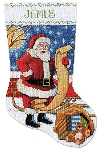 Design Works Crafts Santa's List Counted Cross Stitch Stocking Kit