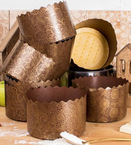 Paska Molds Lot de 12 moules à pain de Pâques 425,2 g | Moule à papier à panettone grande poêle 5,1 x 8,5 cm (l x H)