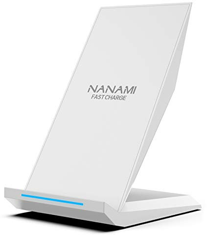 NANAMI Wireless Charger for Samsung and iPhone - 10W Max Qi-Certified Fast Cordless Charging Stand for Galaxy S25 S24 S23 S22 S21 S20 S10 S9 S8, 7.5W for iPhone 16 15 14 13 12 11 SE2 X XS XR XS Max 8