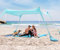 SUN NINJA Strandzelt mit UPF50+ - Sonnenschutz Strand Sonnensegel mit Sandschaufel & Erdnägeln - Strandmuschel Baby UV Schutz 50 - Beach Tent