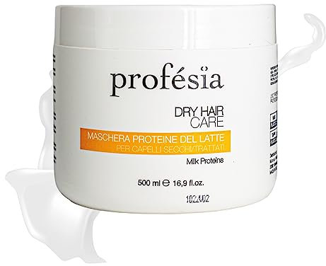 PROFESIA Maschera Capelli Capelli Secchi e Disidratati con Proteine del Latte 500 ml Trattamento Capelli Danneggiati, Decolorati, Indeboliti Maschera Capelli Secchi, Trattamento Capelli Crespi