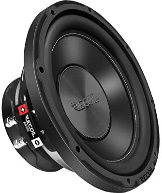 RECOIL RW8D2 Serie Echo 8 pollici (20 cm) Potenza 400 Watt Doppia bobina mobile da 2 ohm, bobina mobile da 2 rivestita in nero a 4 strati resistente alle alte temperature, subwoofer per auto