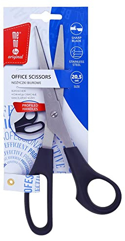 Amex Mebobe Office Scissors, Multi-Purpose Stainless Steel Office Scissors with Comfortable Grip, Rustproof Scissors, Multifunctional Scissors, Design Universal Scissors, Black 20.5 cm