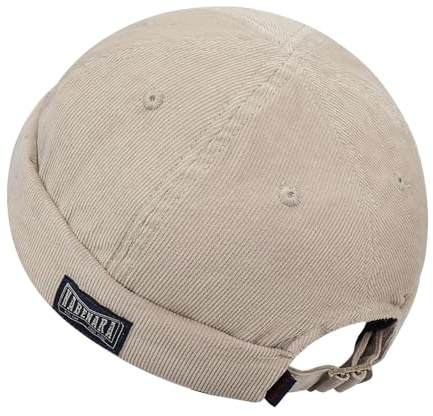 CLAPE Bomull dockarkeps herr justerbar sjömansmössa hamnmössa corduroy brimless hat hatt utan skärm, manschett beanie fiskarhatt