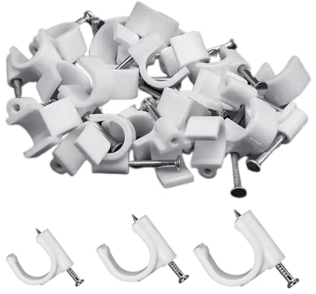 KXUSW Grapas Cable Pared,sujeta Cables Pared,Grapas,sujetacables Negro,300 Piezas, duraderas y Resistentes a la corrosión, con Clavos, Ideales para organizar Cables pequeños