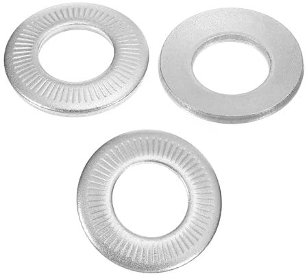 PATIKIL 304 Stainless Steel Flat Washers, 3 Pack M20x40mm Belleville Spring Disc Washer Conical Knurled Metric Gasket for Automotive Industrial Construction