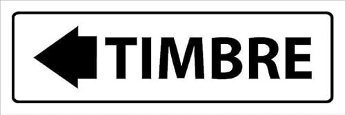 Doorbell, arrow pointing left, white informational sign SP017-1mm flexible Plastic sign (150mm x 50mm)