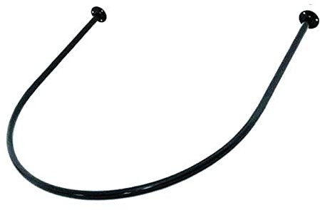 Barra de cortina de ducha en forma de U negra para baño, bañera, barra divisora de esquina flexible para probador, vestidor, 90 x 90 cm