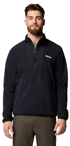 Columbia Mens Sequoia Grove Half Zip Fleece Jacket, Black, Large