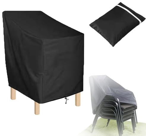 YYUEZHI Housse Chaise Jardin, Housse Protection Salon De Jardin, Housse De Protection Fauteuil De Jardin, Housse Chaise Jardin Empilable Imperméable, Tissu Oxford 210d Imperméable, Anti-UV/Pluie