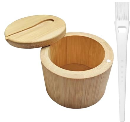 Salero Con Cuchara y Cepillo De Limpieza Blanco - Tarro De Especias De Cocina Con Tapa Magnética - Utensilios De Cocina