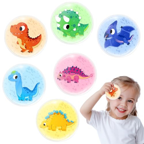 Comfytemp 6-Pack Dinosaur Kids Ice Pack, Reusable Gel Compress for Injury