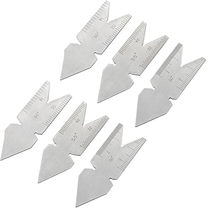 Marcado preciso para estándares métricos Whitworth, escala de 60° 55°, 6 unidades/2 juegos de medidores de rosca, juego de calibradores centrales de rosca de acero
