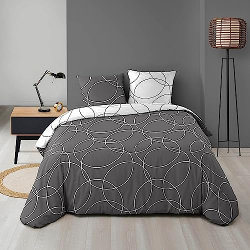 douceur d'Intérieur Bettwäsche, Bettbezug, Polyester, Mehrfarbig, 220 x 240 cm, Polyester, Mehrfarbig, 240 x 220 cm