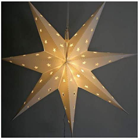 Estrella de Navidad LED (60 x 60 cm, para exteriores, con función de temporizador), color blanco