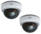 2er set Dome-Kamera-Attrappe weiß mit Blink LED, Batteriebetrieb, inkl. Montagematerial & Sicherheitsaufkleber