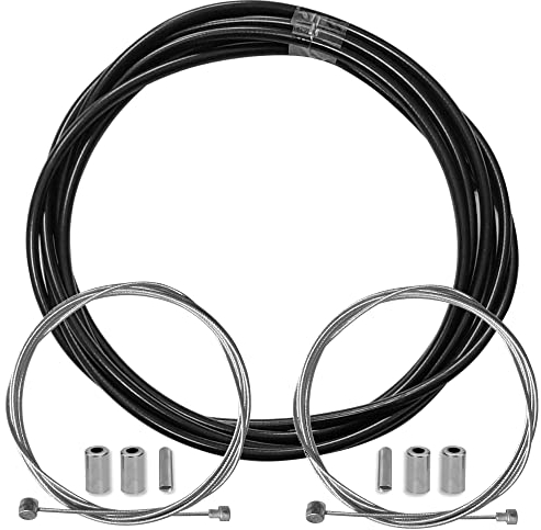 Fahrrad SCHWARZ BREMSZUGHÜLLE 5MM BOWDENZUG BREMSZUG VORNE HINTEN Stahl HÜLLEN Teflon MTB RENNRAD