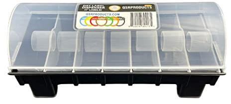 QSRProducts 7-Slot Day of The Week Covered Label Dispenser (for 1 Labels) - Food Label Holder - Inventory Management