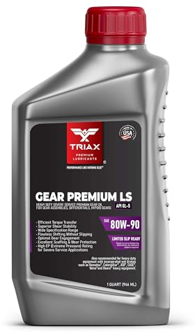 TRIAX Gear Premium LS 80W-90 API GL-5 Ultra High Performance Gear Oil - For Manual Transmissions - Differentials - Axle Drives - Hypoid Gears - Limited Slip Compatible (1 Quart/0.946 l)