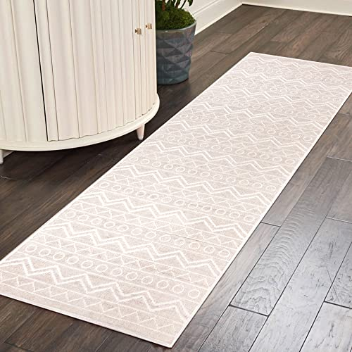 Pasha Home 2er und 1er Pack Badematte 60 x 120 cm Winter Beige/Badteppich aus Baumwolle/weicher Badvorleger rutschfest waschbar/moderner Badvorleger für Badezimmer, Dusche oder Küche