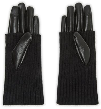 Steve Madden Womens Steve Madden Faux Leather Cinched Opera Glove, Black, One Size US