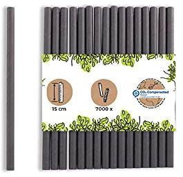 BIOZOYG Pajitas de papel 15 cm paja 7 mm Ř I pajita biodegradable I pajitas negras I Pajitas de fiesta para cócteles I pajitas de papel 7000 unidades