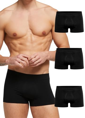 POMPEA 3 Pezzi Boxer Uomo in Morbida Microfibra, Mutande Uomo Senza Cuciture Elasticizzate