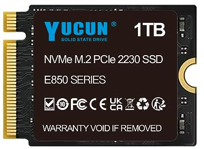 YUCUN 1TB M.2 2230 NVMe SSD PCIe Solid State Drive Compatible with Steam Deck, Surface Pro, Tablets