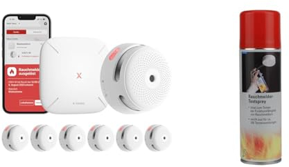 X-Sense XS01-M ProConnected Rauchmelder mit SBS50 Basisstation & UNITEC Rauchmeldertestspray, 300ml 46790