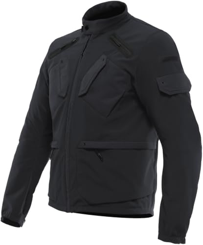 Dainese - Lario Tex Jacket, Chaqueta de Moto Urbana, con Protectores Extraíbles, Tejido Ventilado, Hombre, Negro, 46