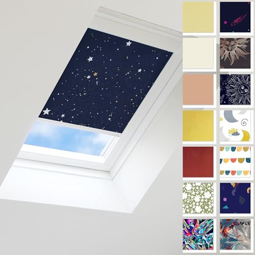 Hitzeschutz Dachfenster Rollo Roto zum verdunkeln und vielen gemusterten Farben nach Maß 310 410 417 435 628 644 645 647 648 649 735 738 845 847 849 Q4 R35 R38 R45 R49 R65 R68 R75 R78 R79 R85 R88